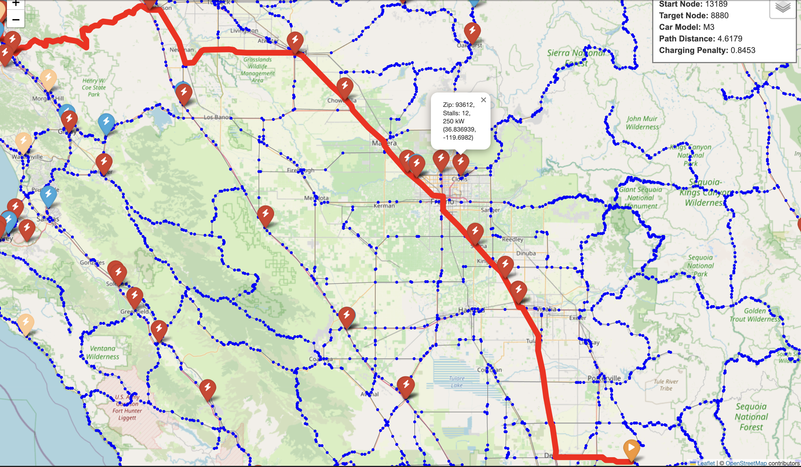 Folium Route Visualization